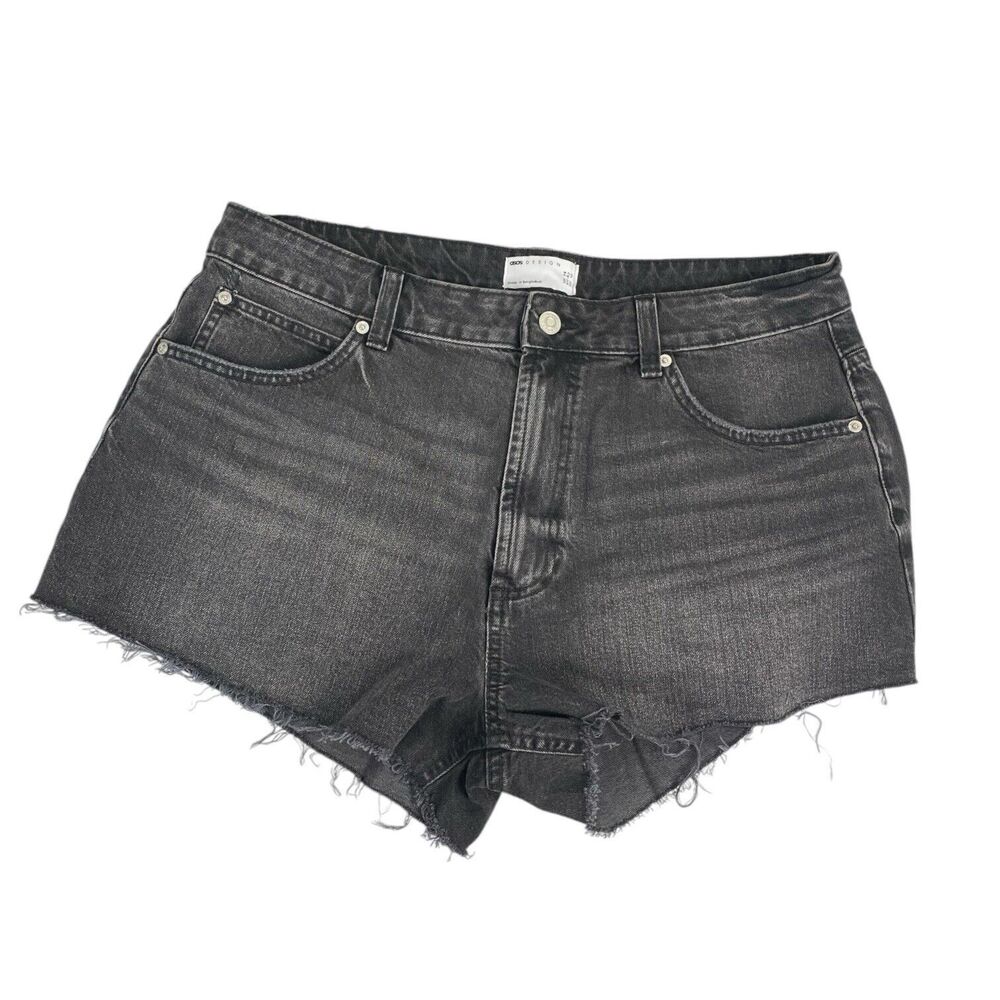 ASOS Design Black‎ Frayed Distressed Short Shorts Women’s Size 12 WP217
